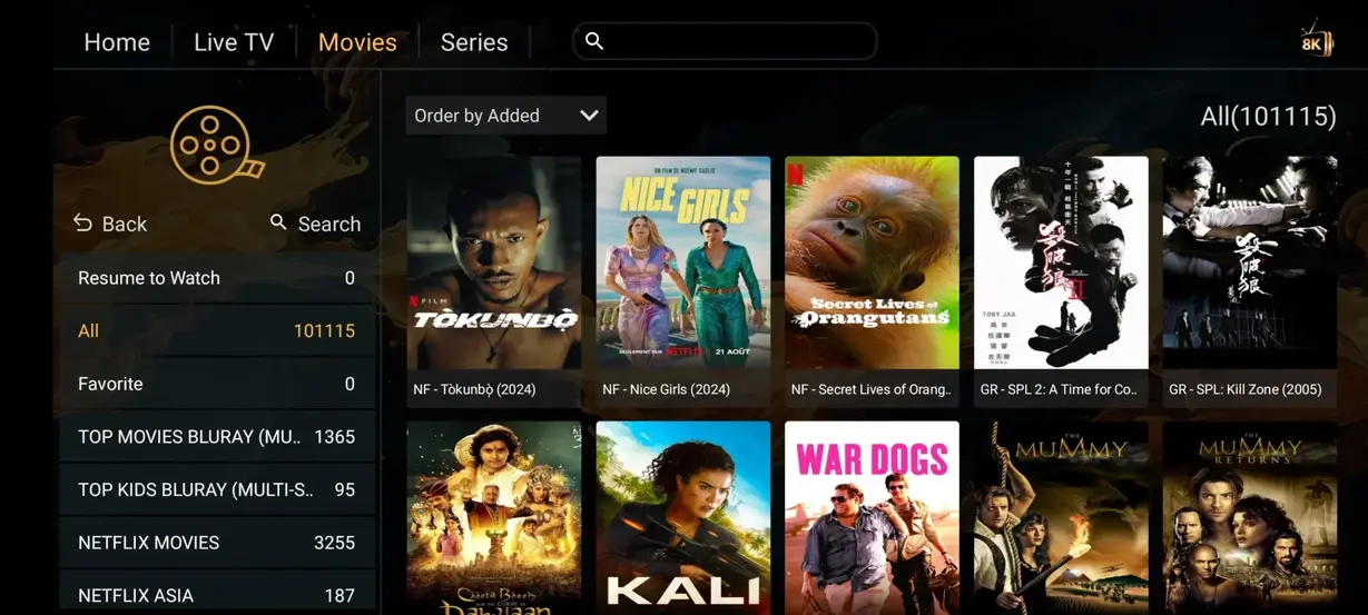 Pongo IPTV gränssnitt på tv skärm 5